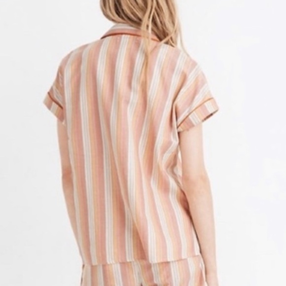 Madewell Bedtime Pajama Top in Rainbow Stripe S - Picture 2 of 7